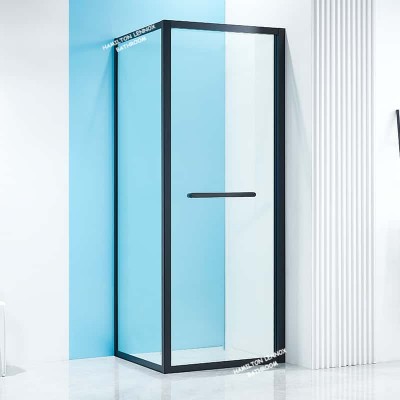 Shower Box - WO 900mm  inward Sliding shower door - Black